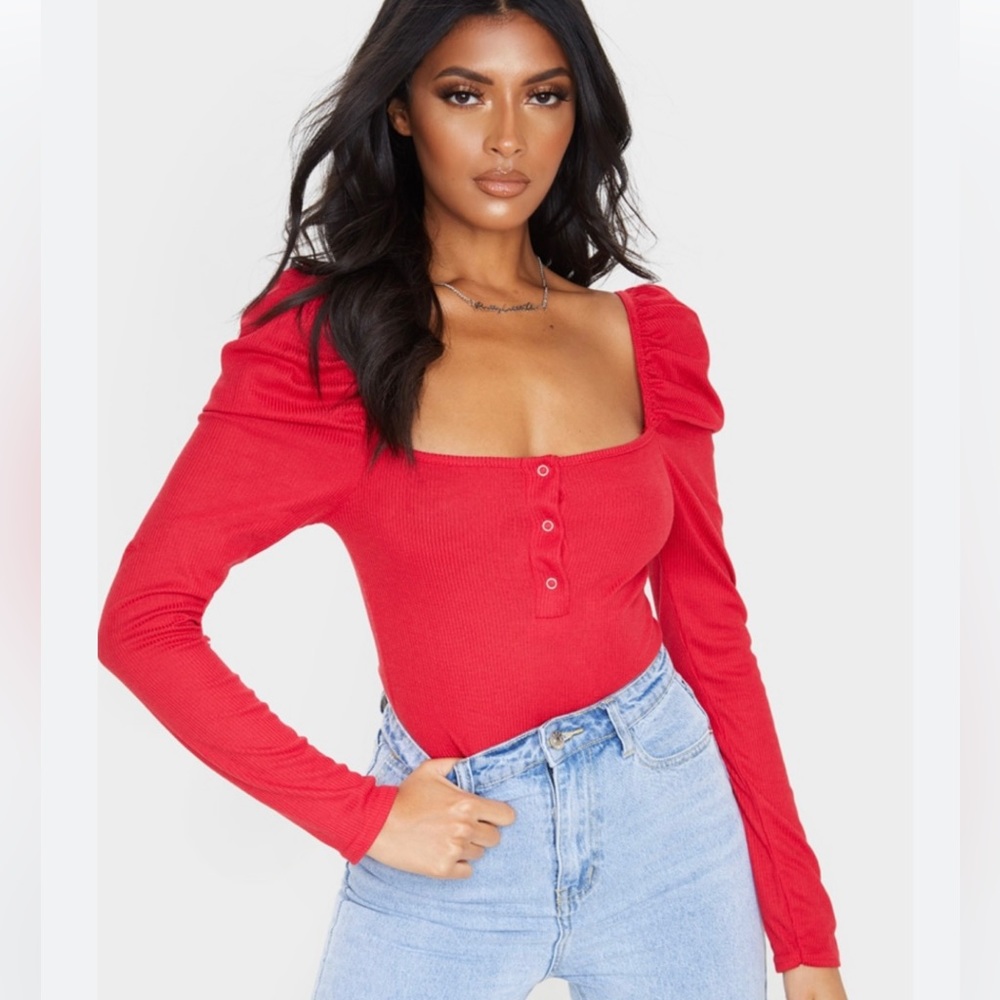Pretty Little Thing Red Bodysuit